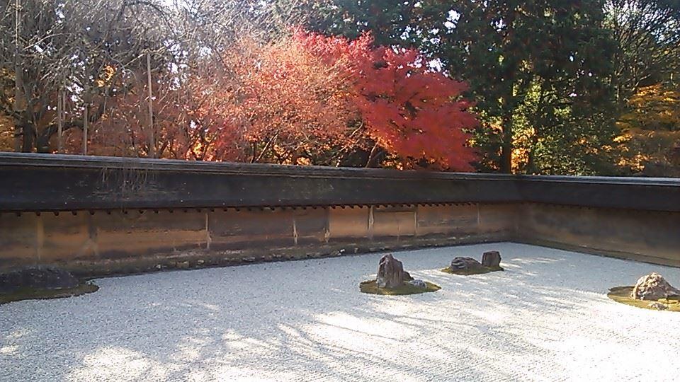 龍安寺　紅葉　混雑