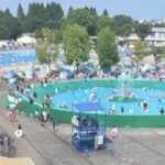 川越水上公園プールの混雑